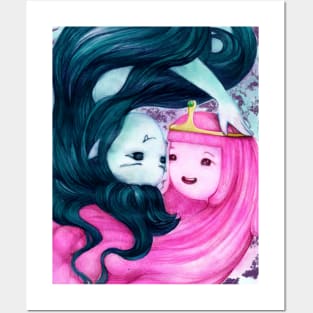 Princess Bubblegum and Marceline the Vampire Queen / Bubbline (Adventure Time fan art) Posters and Art